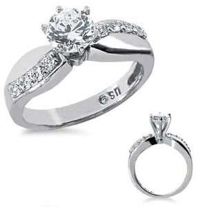  1.07 Ct. Diamond Engagement Ring with Side Stones Jewelry