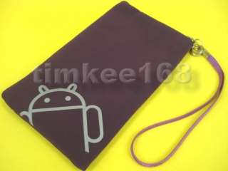Purple Android Suede Zipper Pouch for Samsung I997 Infuse 4G  