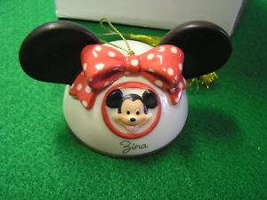 LENOX Disney Ornament  Mickey Mouse Ears Girl Zina  