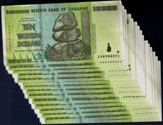 10 TRILLION ZIMBABWE DOLLARS x 15 BANK NOTES ♥ LOW PRICE ♥  