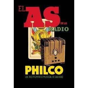  Vintage Art As de la Radio   Philco   02111 x
