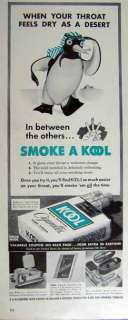 This is an original 1940 print ad for Kool cigarettes. The print 