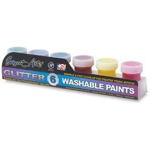  Sargent Washable Glitter Tempera   Set of 6 Colors Arts 