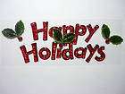 Happy Holidays title Christmas Holly Berry Gifts Presen
