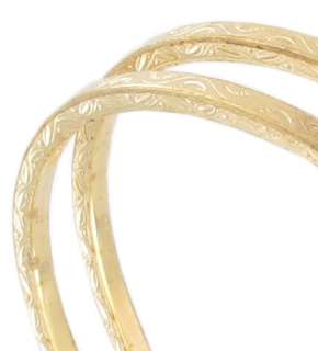 Vintage Gold Tone Upper Arm Band Bracelet Armlet Sprial Square Tube 
