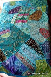 India Boho Multicolor Handmade 100% Patchwork Wall Table BedTapestry 