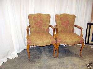 Extra Nice Pair Of Antique French Style Arm Chairs  
