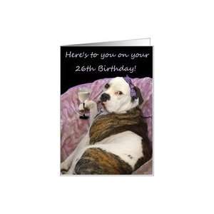    Happy 26th Birthday Old English Bulldogge Card Toys & Games