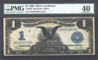 1899 LARGE SIZE $1.00 BLACK EAGLE GRADED PMG EF40   A BEAUTIFUL NOTE 