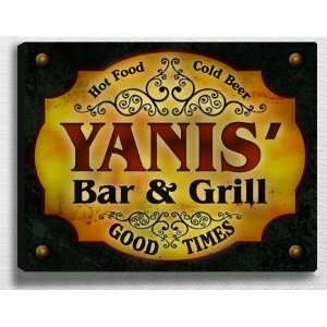  Yaniss Bar & Grill 14 x 11 Collectible Stretched 