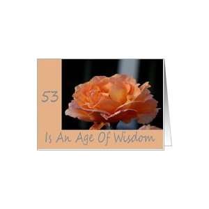  53rd Birthday, Peach Rose Card Toys & Games