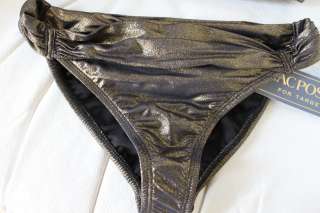 ZAC POSEN Target Ruched Bikini Swim Suit Black/Gold NWT  