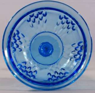 This beautiful blue glass compote appears to be by Indiana glass 