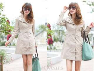 Womens Slim Fit Single Breasted Long Trench Coat Z24  