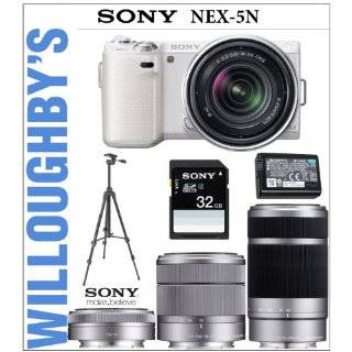 Sony Alpha NEX 5N Triple Lens Bundle Includes Sony Alpha NEX 5N (White 