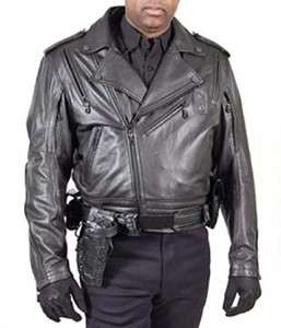 Harley Davidson Police Tech Gear Mens Enforcer Black Leather Jacket 