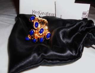 BNIB YSL YVES ST LAURENT ICONIC ARTY DOTS RING IN BLUE  