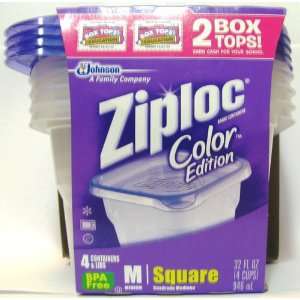  Ziploc Color Edition Purple 4count M Square with Lids 