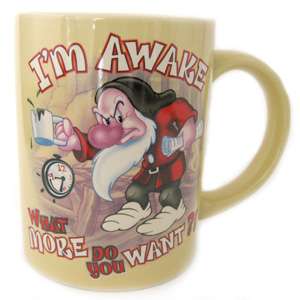 Disney Snow White and the Seven Dwarfs Grumpy Im Awake Mug