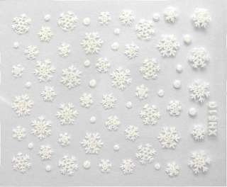 3D Nail Art Sticker White Snow Dots Glitter XH510 225  
