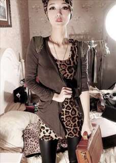 NWT Women Ladys fashion cotton stripes/leopard pattern SLIM long T 