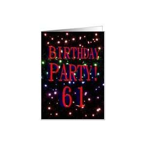  61st Birthday party invitation with fireworks Card Toys 