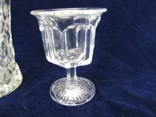 Vintage Glass Vase & 2 Votive Candle Holders  