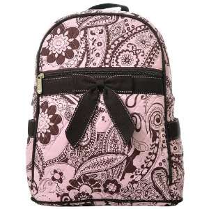  Quilted Paisley Floral Print Zippered Backpack Baby