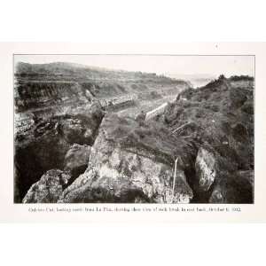  1913 Print Culebra Cut Panama Canal La Pita North Rock Break 