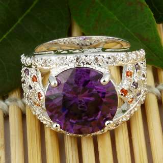 Elegant Amethyst Jewelry Gemstone Silver Ring Size sz #9 S10 Hot Free 