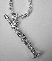 1382 Music clarinet instrument silver charm Jewelry  