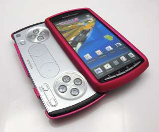 PINK Rubberized Hard Shell Snap On Case Cover Sony Ericsson Xperia 