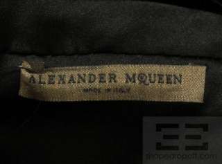 Alexander McQueen Black Velvet Draped Front Strapless Dress Size 42 