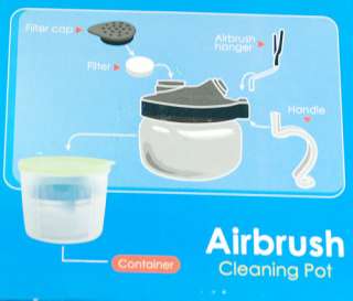Pro Airbrush Cleaner Air Brush Clean Pot Jar Cleaning Station Bottles 