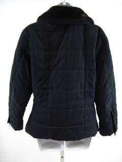 ANDREW MARC Black Quilted Faux Fur Trim Jacket Coat XS  