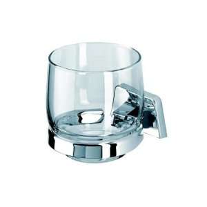   7138 Clear Glass Wall Mounted Bathroom Tumbler with Chrome Holder 7138