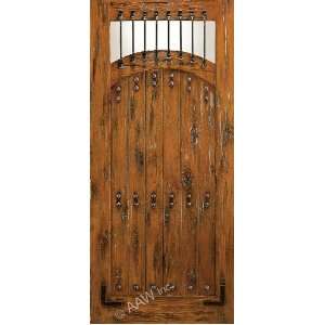 SW 64 36x96 Knotty Alder Arched Single V Groove Plank Panel Entry 