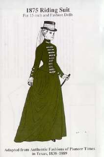 1875 Riding Suit Pattern 15 Fashion Doll Gene Alex  