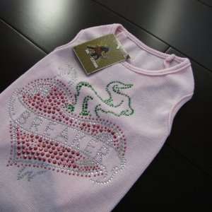   Heartbreaker Rhinestone Dog Shirt Princess Pink X Large