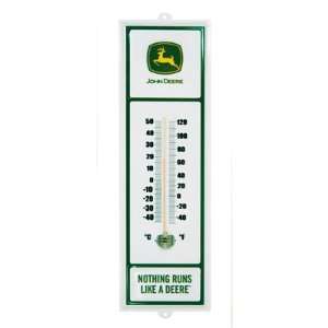 White Embossed Metal Thermometer 