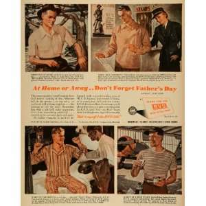  1943 Ad B. V. D. Mens Clothing Fathers Day WWII Army 