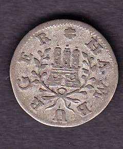 GERMANY  HAMBURG SILVER COIN, SCHILLING 1738 XF  