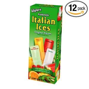 Wylers Authentic Italian Ices Original Flavor, 6 Count (Pack of 12 