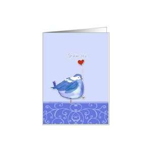  I love you in Gaelic Irish, Gráím thú, cute bird with 