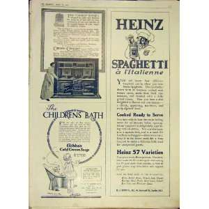  Advert Heinz Spaghetti Heinz GibbsS Carron Print 1919 