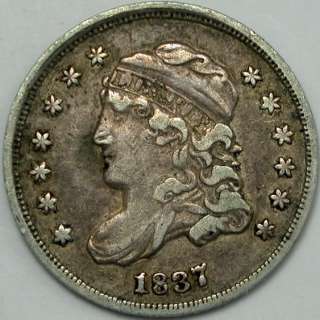 1837/7 Lg. 5C Capped Bust Half Dime EF++ A Super CHOICE Coin Neat 