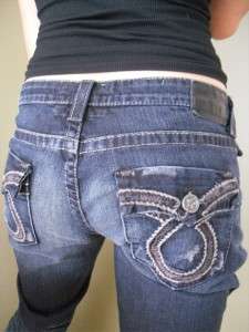 Buckle Big Star LIV Stretch Dark low rise flap pkt bootcut jeans NEW 