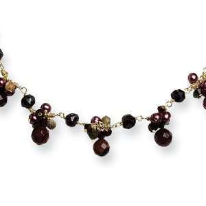   & Vermeil Carnelain/Aventurine/Jasper/Cult. Pearl Necklace Jewelry