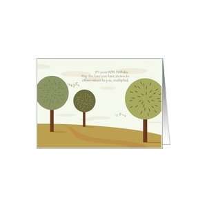  80th Birthday   green landscape Card Toys & Games