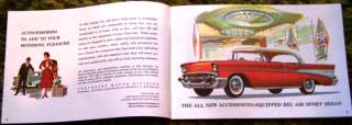 1957 Chevrolet Accessories Bel Air 150 210 Brochure 57  